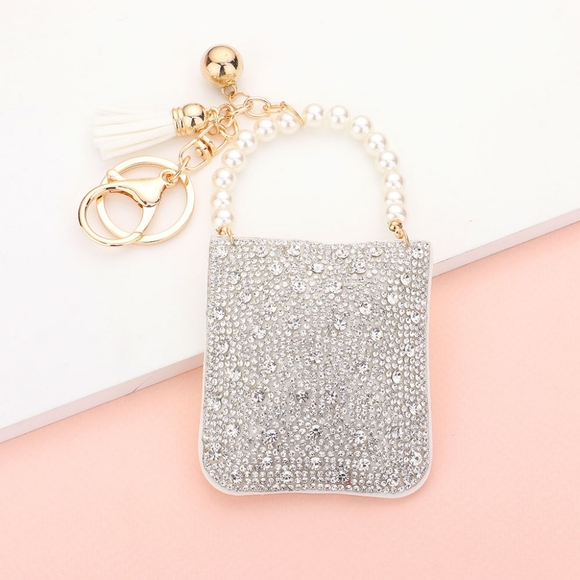 Affordable Fashion Finds Other - Bling Pearl Handle Bag Tassel Keychain